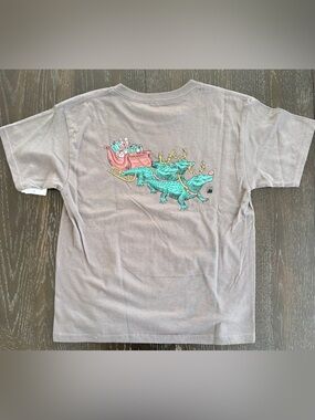 Flomotion Swamp Express Kids Alligator Sleigh Graphic Tee - Light Gray S (6/7)